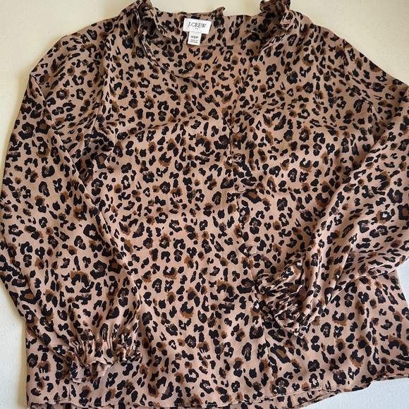 J. Crew Brown Leopard Print Top - Picture 1 of 5